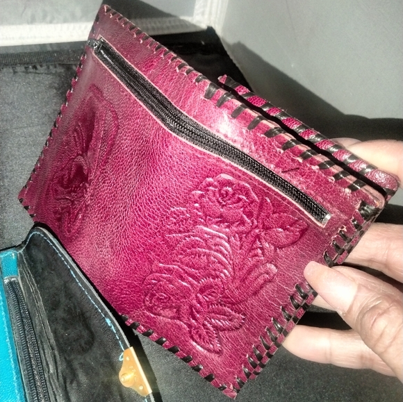 New Mexican hand-tooled leather wallets lot of 7 - Picture 2 of 9